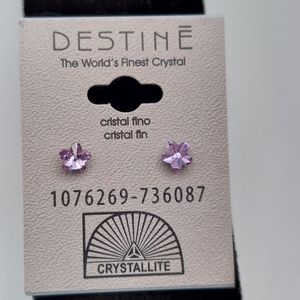 Vintage Destine Mini Crystal Studs. Original Sale Tag. Never worn.
